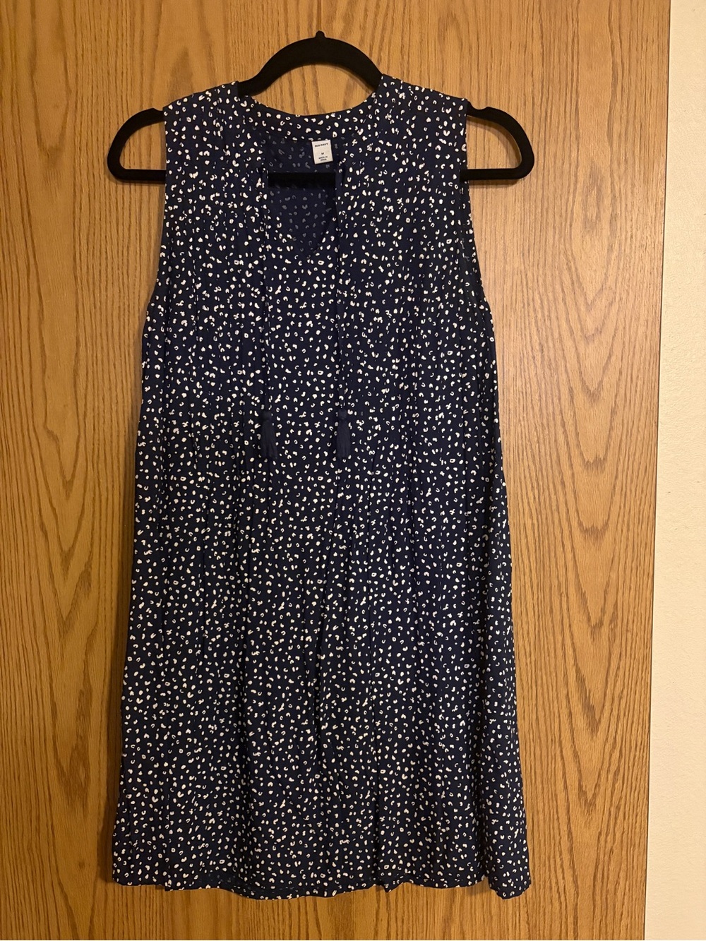Old Navy Sleeveless Navy Blue Printed Dress